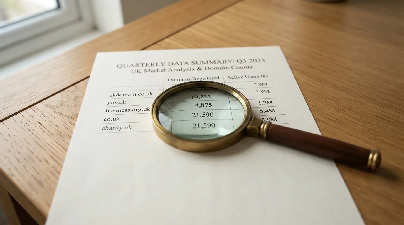 A magnifying glass rests over a printed regulatory certificate on a wooden desk.