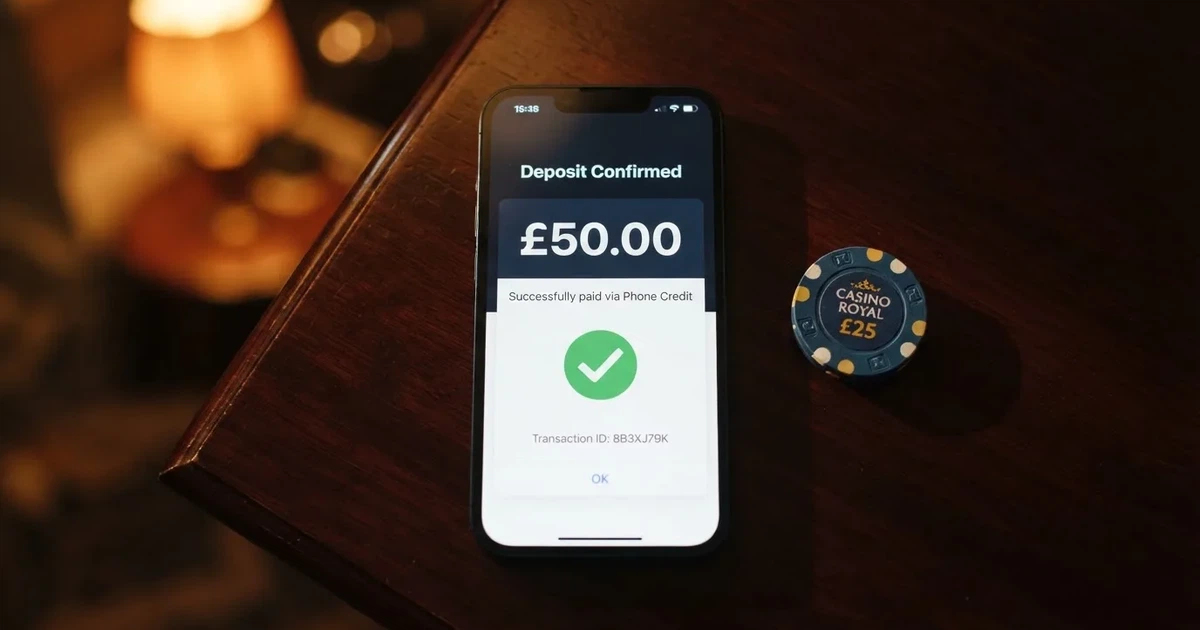 A phone screen showing a pay-by-phone-credit deposit confirmation
